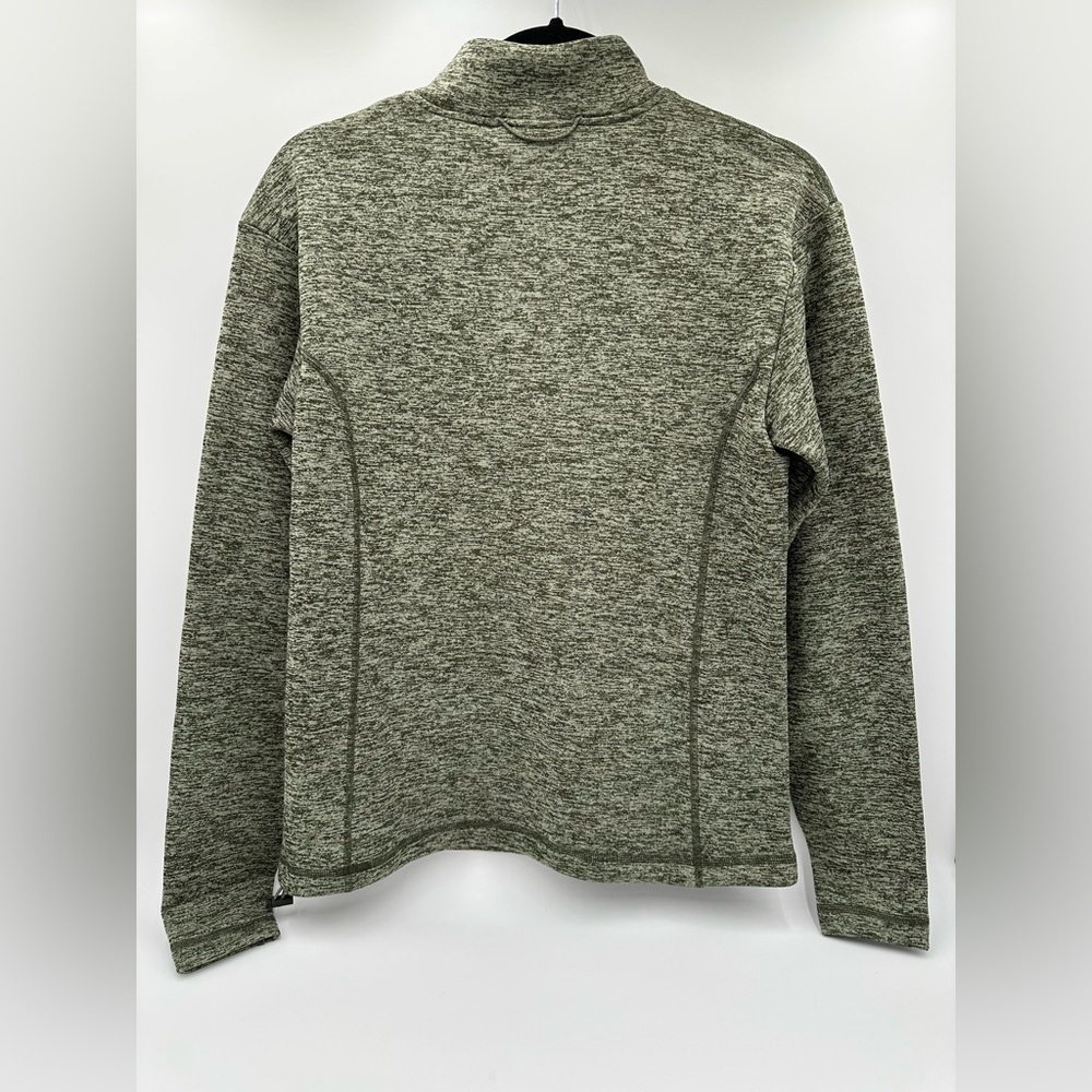 NWT GYMSHARK Thermal Fleece 1/4 Zip Pullover in Winter Olive/Light Sage Green - Picture 3 of 6